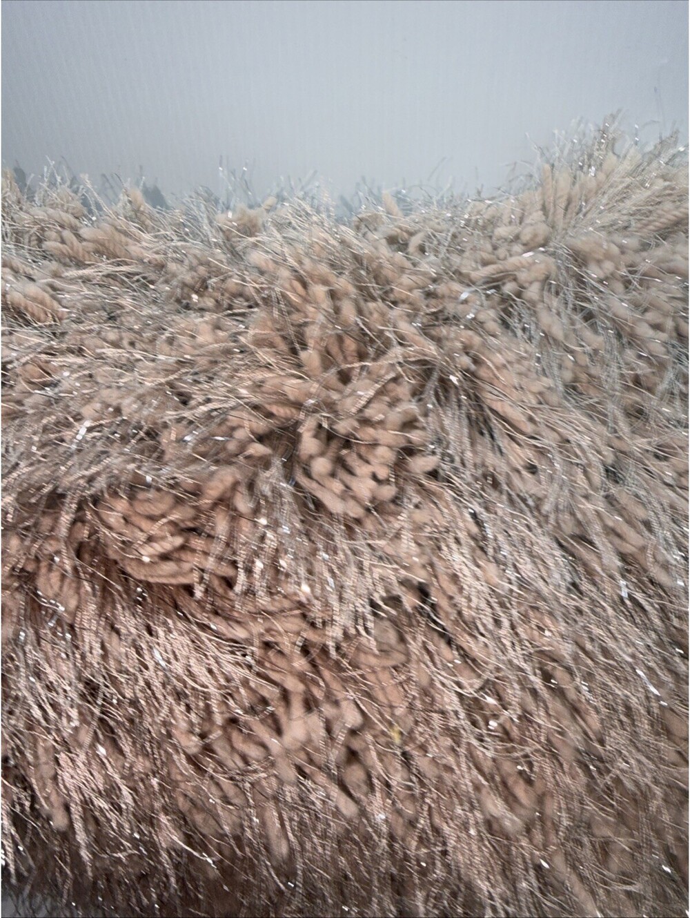 Celebrity Home Shimmery Metallic Shag Throw Pillow, Thick & Soft